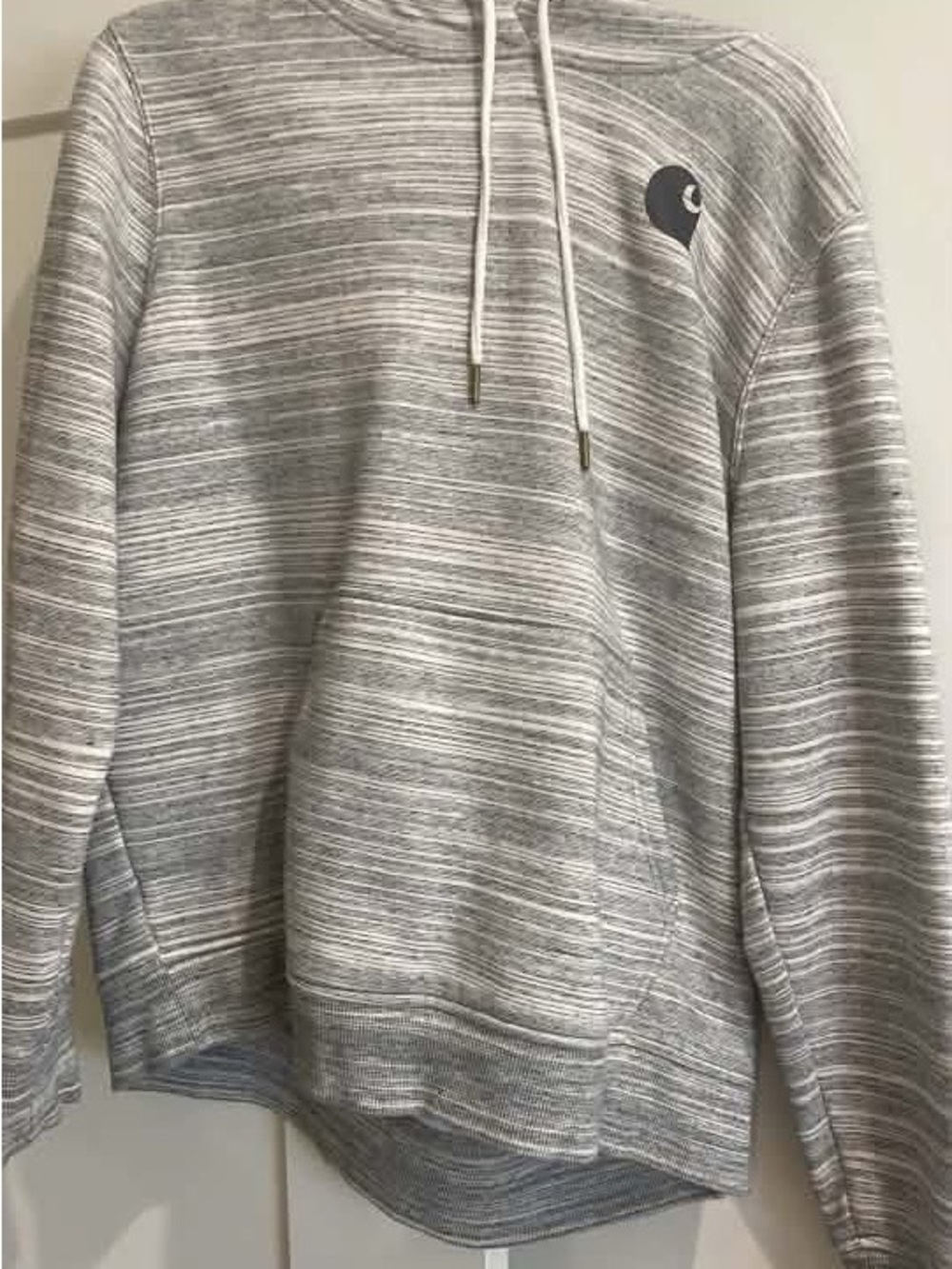Carhartt Women's Heather Gray Striped Pullover Hoodie